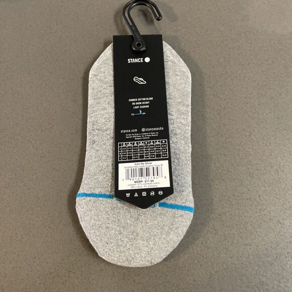 Stance, Icon No Show Socks Large Grey Heather. Size: Men's 9-12 - Picture 4 of 5